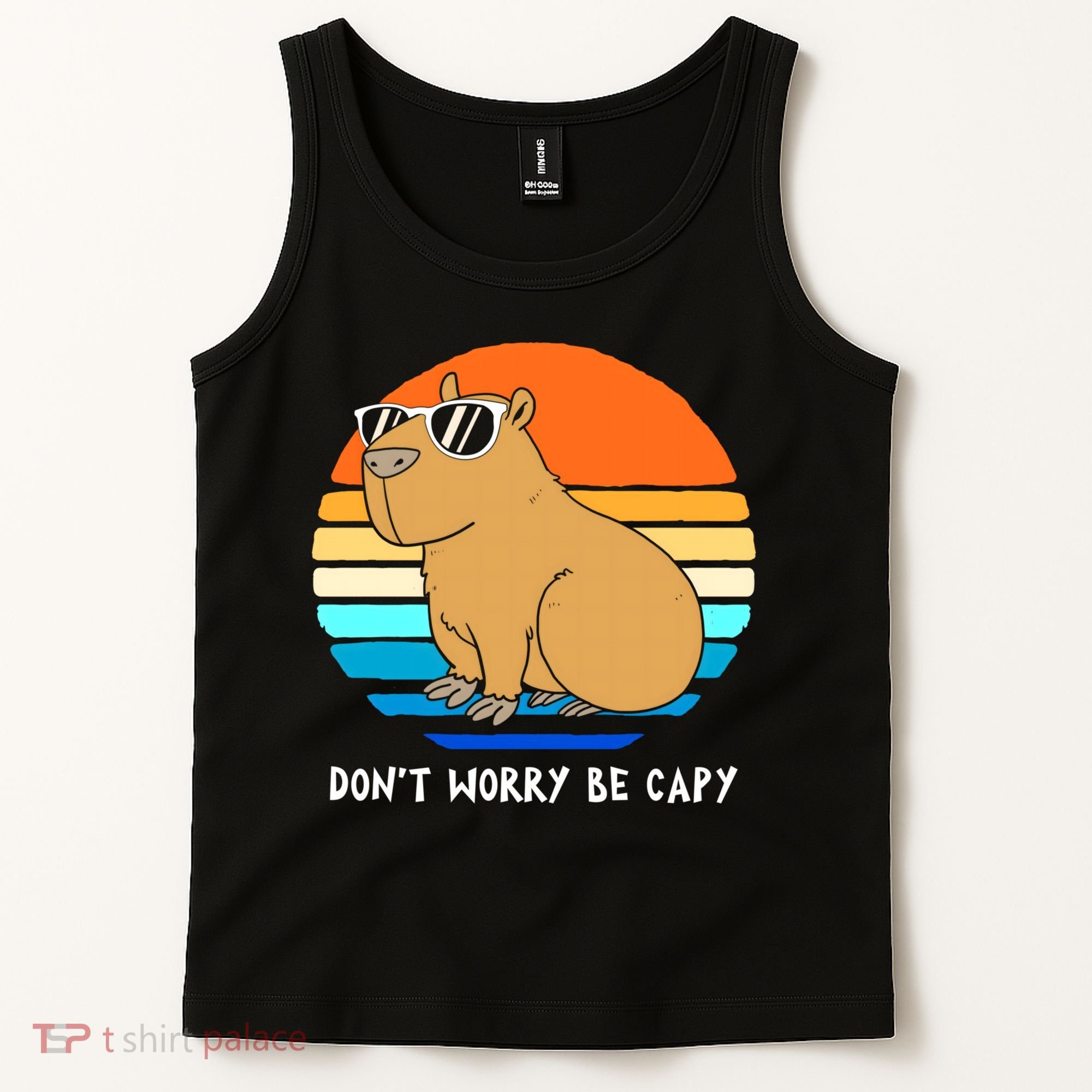 Retro Rodent Funny Capybara Dont Be Worry Be Capy Tank Top