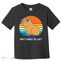 Retro Rodent Funny Capybara Dont Be Worry Be Capy Toddler T-Shirt thumb 0