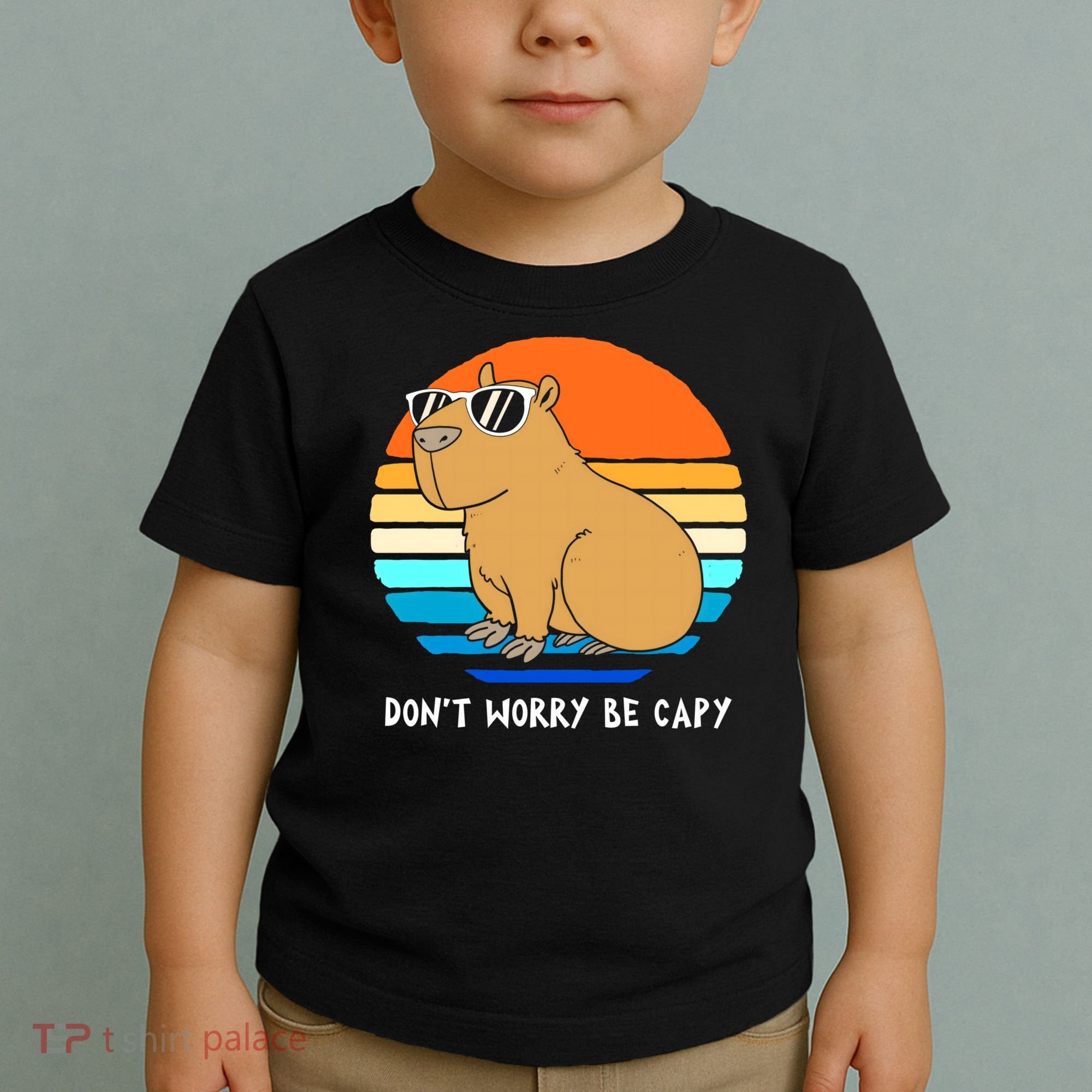 Retro Rodent Funny Capybara Dont Be Worry Be Capy Toddler T-Shirt