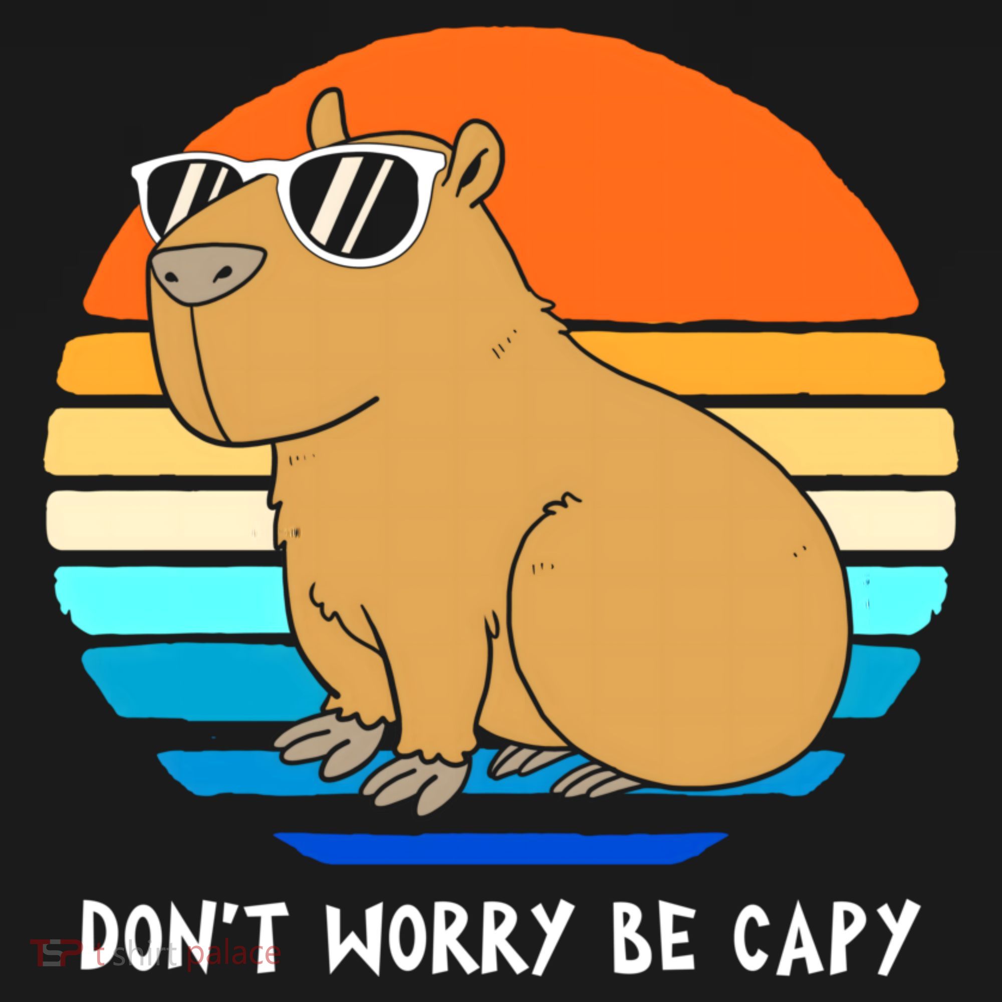Retro Rodent Funny Capybara Dont Be Worry Be Capy Toddler T-Shirt