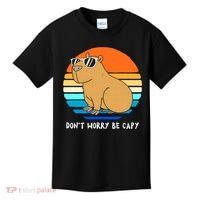 Retro Rodent Funny Capybara Dont Be Worry Be Capy Kids T-Shirt thumb 0