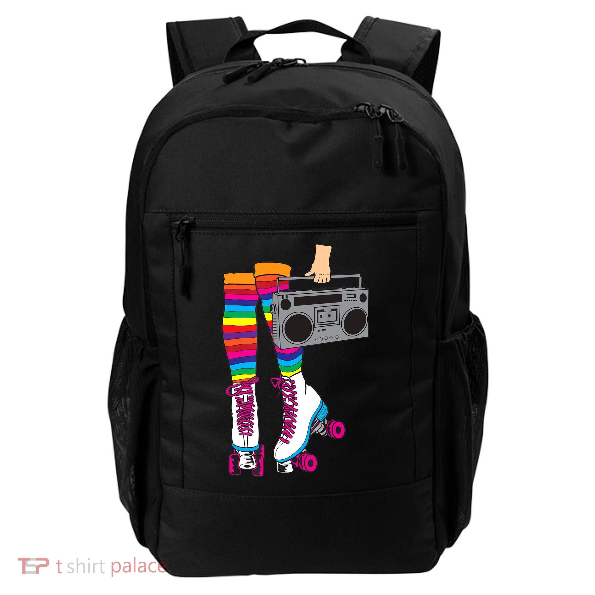 Retro Rollerskates Funny 80's Roller Disco Skating Girl Gift Backpack