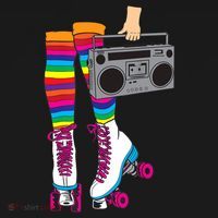Retro Rollerskates Funny 80's Roller Disco Skating Girl Gift Backpack thumb 2