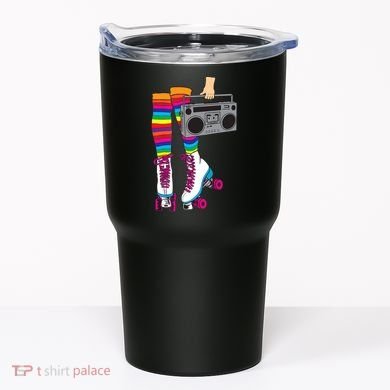 Retro Rollerskates Funny 80's Roller Disco Skating Girl Gift Tumbler