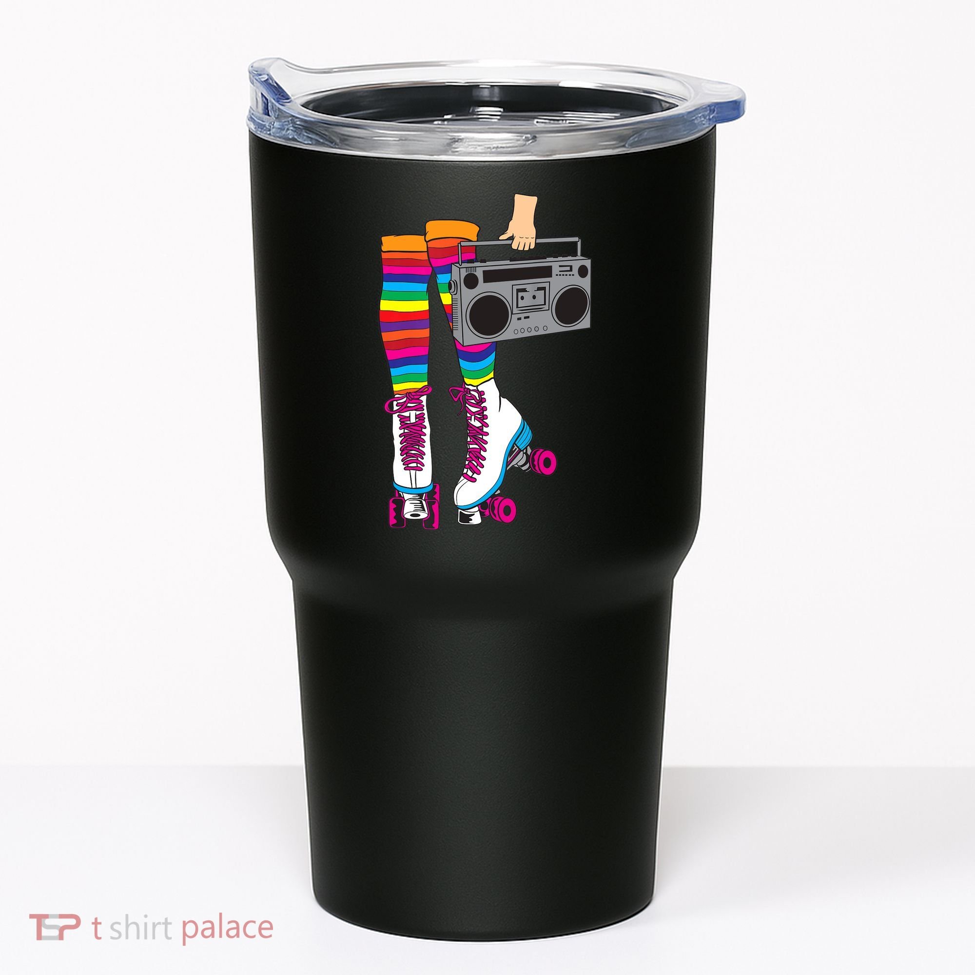 Retro Rollerskates Funny 80's Roller Disco Skating Girl Gift Tumbler