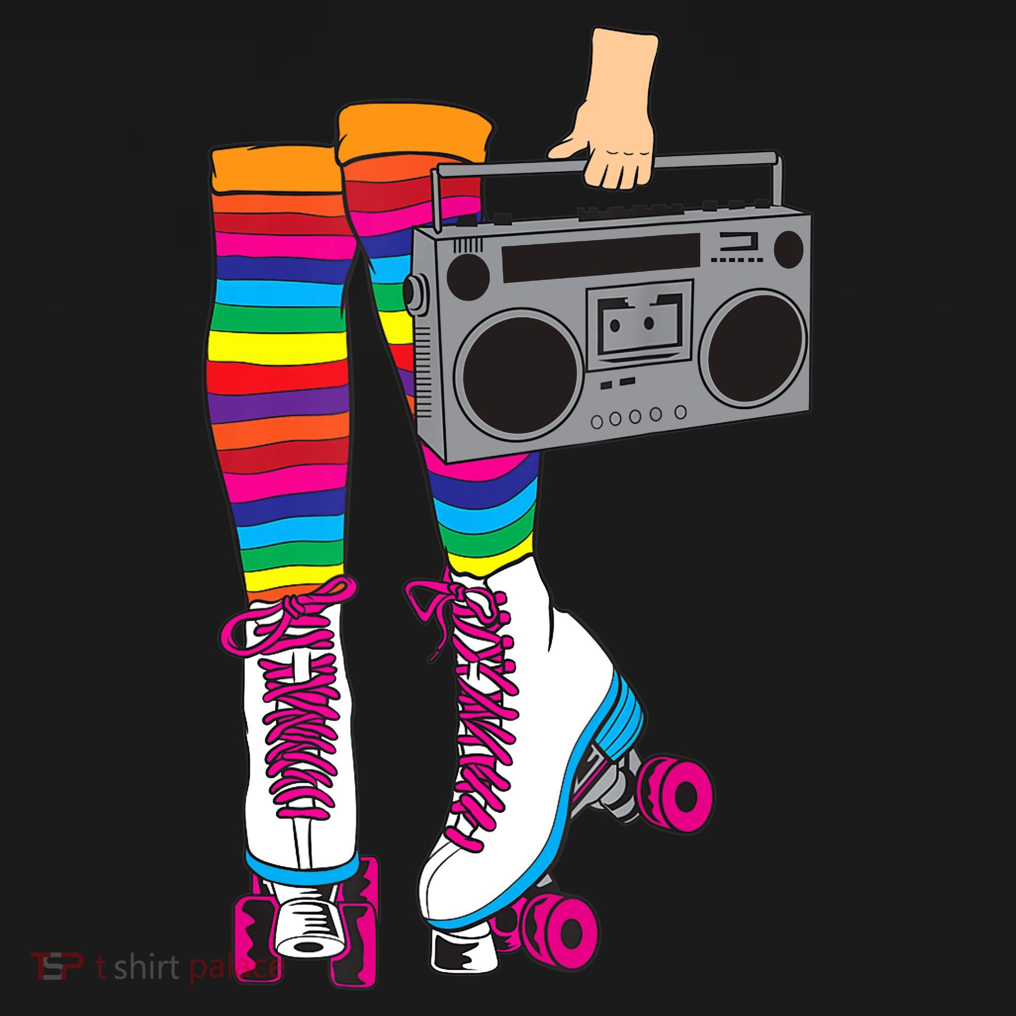 Retro Rollerskates Funny 80's Roller Disco Skating Girl Gift Ornament