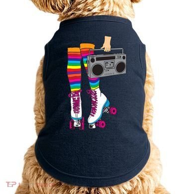 Retro Rollerskates Funny 80's Roller Disco Skating Girl Gift Doggie Tank