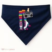 Retro Rollerskates Funny 80's Roller Disco Skating Girl Gift USA-Made Doggie Bandana thumb 0
