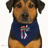 Retro Rollerskates Funny 80's Roller Disco Skating Girl Gift USA-Made Doggie Bandana thumb 1