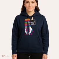 Retro Rollerskates Funny 80's Roller Disco Skating Girl Gift Hoodie thumb 5