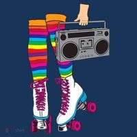 Retro Rollerskates Funny 80's Roller Disco Skating Girl Gift Hoodie thumb 7