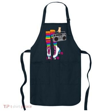 Retro Rollerskates Funny 80's Roller Disco Skating Girl Gift Apron