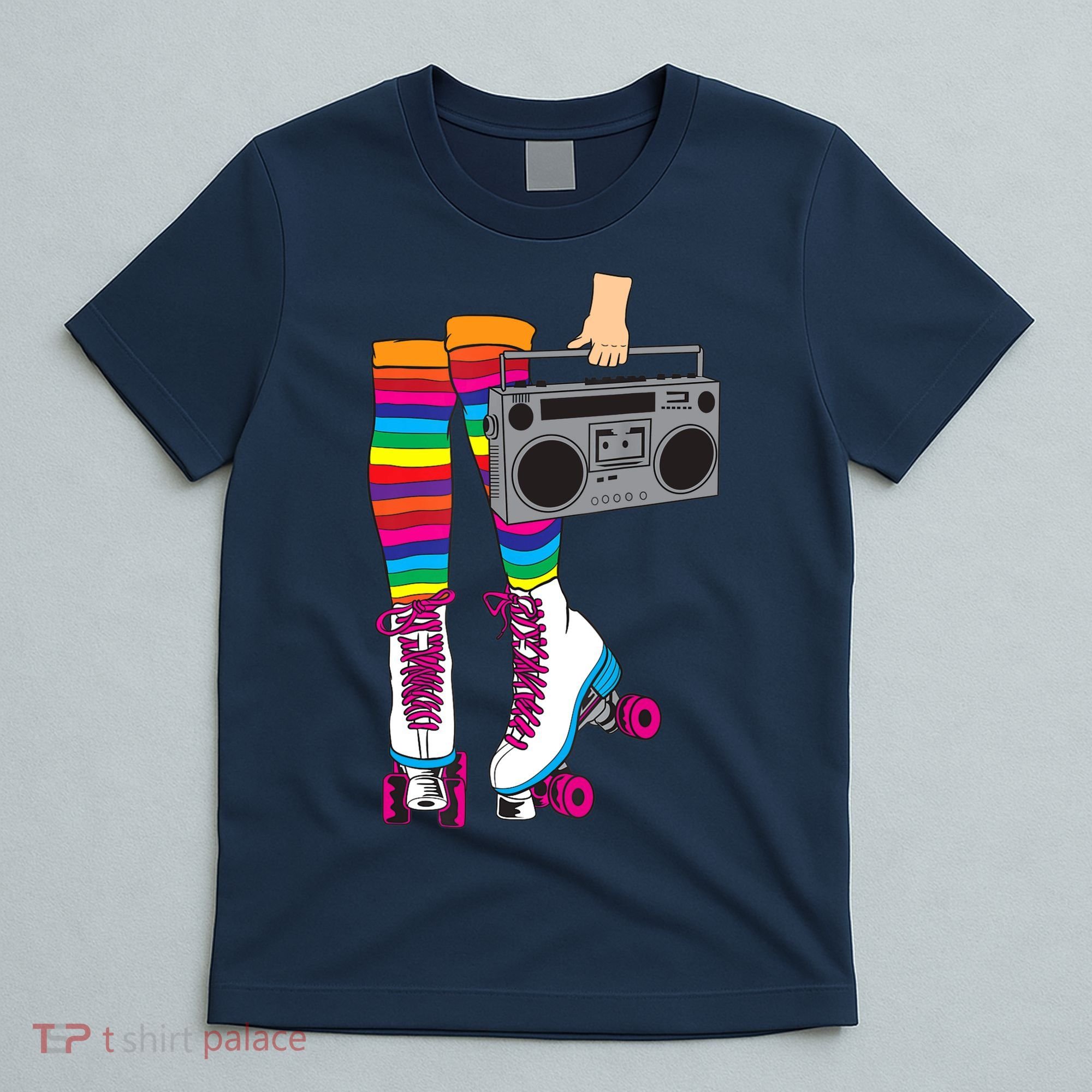 Retro Rollerskates Funny 80's Roller Disco Skating Girl Gift T-Shirt