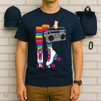 Retro Rollerskates Funny 80's Roller Disco Skating Girl Gift T-Shirt thumb 6