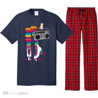 Retro Rollerskates Funny 80's Roller Disco Skating Girl Gift Pajama Set