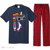 Retro Rollerskates Funny 80's Roller Disco Skating Girl Gift Pajama Set thumb 0