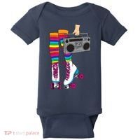 Retro Rollerskates Funny 80's Roller Disco Skating Girl Gift Baby Bodysuit thumb 0