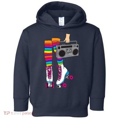 Retro Rollerskates Funny 80's Roller Disco Skating Girl Gift Toddler Hoodie