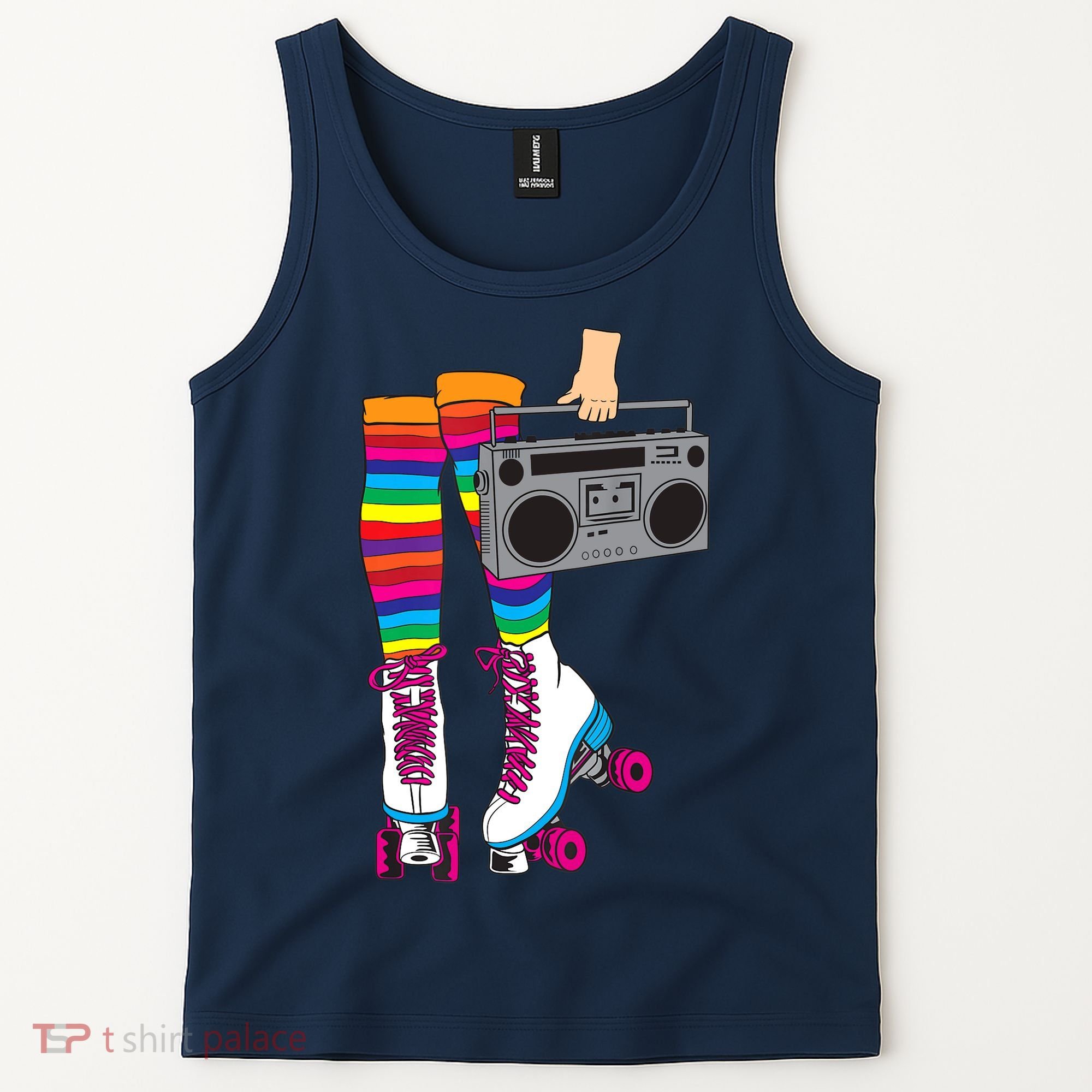 Retro Rollerskates Funny 80's Roller Disco Skating Girl Gift Tank Top