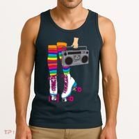 Retro Rollerskates Funny 80's Roller Disco Skating Girl Gift Tank Top thumb 3