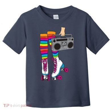 Retro Rollerskates Funny 80's Roller Disco Skating Girl Gift Toddler T-Shirt