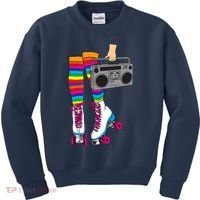 Retro Rollerskates Funny 80's Roller Disco Skating Girl Gift Kids Sweatshirt thumb 0