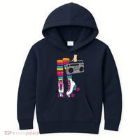 Retro Rollerskates Funny 80's Roller Disco Skating Girl Gift Kids Hoodie thumb 0
