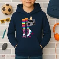 Retro Rollerskates Funny 80's Roller Disco Skating Girl Gift Kids Hoodie thumb 2