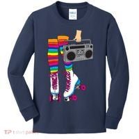 Retro Rollerskates Funny 80's Roller Disco Skating Girl Gift Kids Long Sleeve Shirt thumb 0