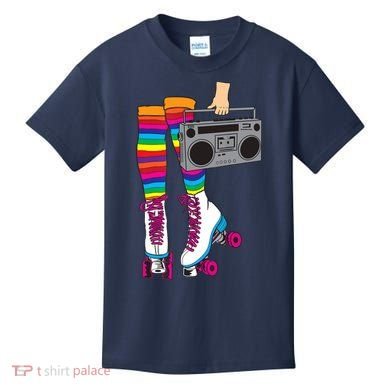 Retro Rollerskates Funny 80's Roller Disco Skating Girl Gift Kids T-Shirt