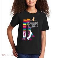 Retro Rollerskates Funny 80's Roller Disco Skating Girl Gift Kids T-Shirt thumb 2