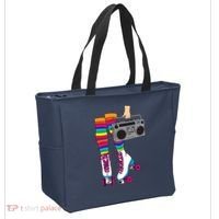 Retro Rollerskates Funny 80's Roller Disco Skating Girl Gift Tote Bag thumb 2