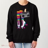 Retro Rollerskates Funny 80's Roller Disco Skating Girl Gift Women's Sweatshirt thumb 0
