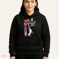 Retro Rollerskates Funny 80's Roller Disco Skating Girl Gift Hoodie thumb 5