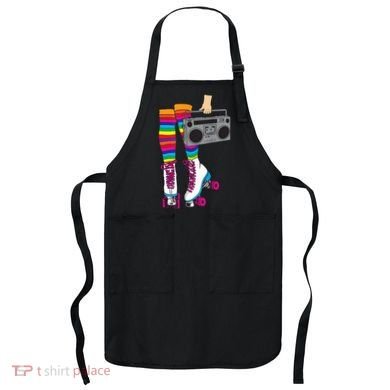Retro Rollerskates Funny 80's Roller Disco Skating Girl Gift Apron