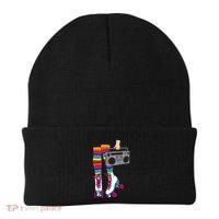 Retro Rollerskates Funny 80's Roller Disco Skating Girl Gift Beanie thumb 0