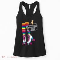 Retro Rollerskates Funny 80's Roller Disco Skating Girl Gift Women's Tank Top thumb 0