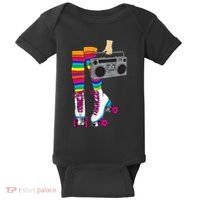 Retro Rollerskates Funny 80's Roller Disco Skating Girl Gift Baby Bodysuit thumb 0