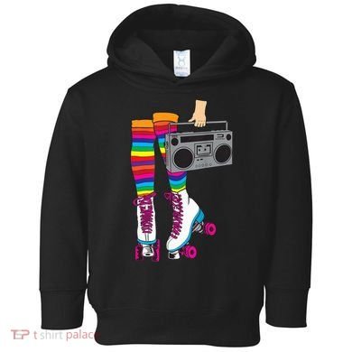 Retro Rollerskates Funny 80's Roller Disco Skating Girl Gift Toddler Hoodie