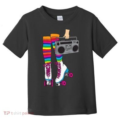 Retro Rollerskates Funny 80's Roller Disco Skating Girl Gift Toddler T-Shirt