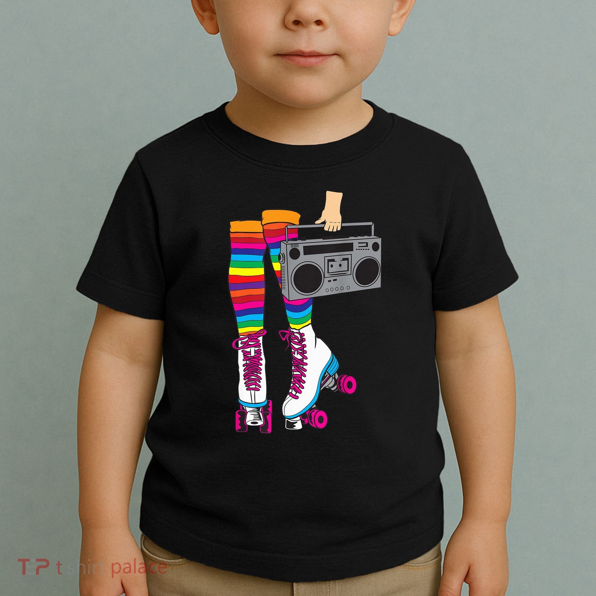 Retro Rollerskates Funny 80's Roller Disco Skating Girl Gift Toddler T-Shirt
