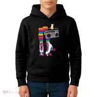 Retro Rollerskates Funny 80's Roller Disco Skating Girl Gift Kids Hoodie thumb 4