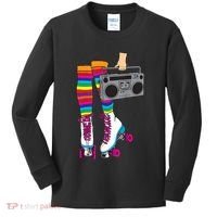 Retro Rollerskates Funny 80's Roller Disco Skating Girl Gift Kids Long Sleeve Shirt thumb 0