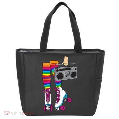 Retro Rollerskates Funny 80's Roller Disco Skating Girl Gift Tote Bag