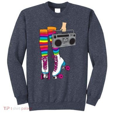 Retro Rollerskates Funny 80's Roller Disco Skating Girl Gift Sweatshirt