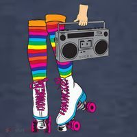 Retro Rollerskates Funny 80's Roller Disco Skating Girl Gift Sweatshirt thumb 3