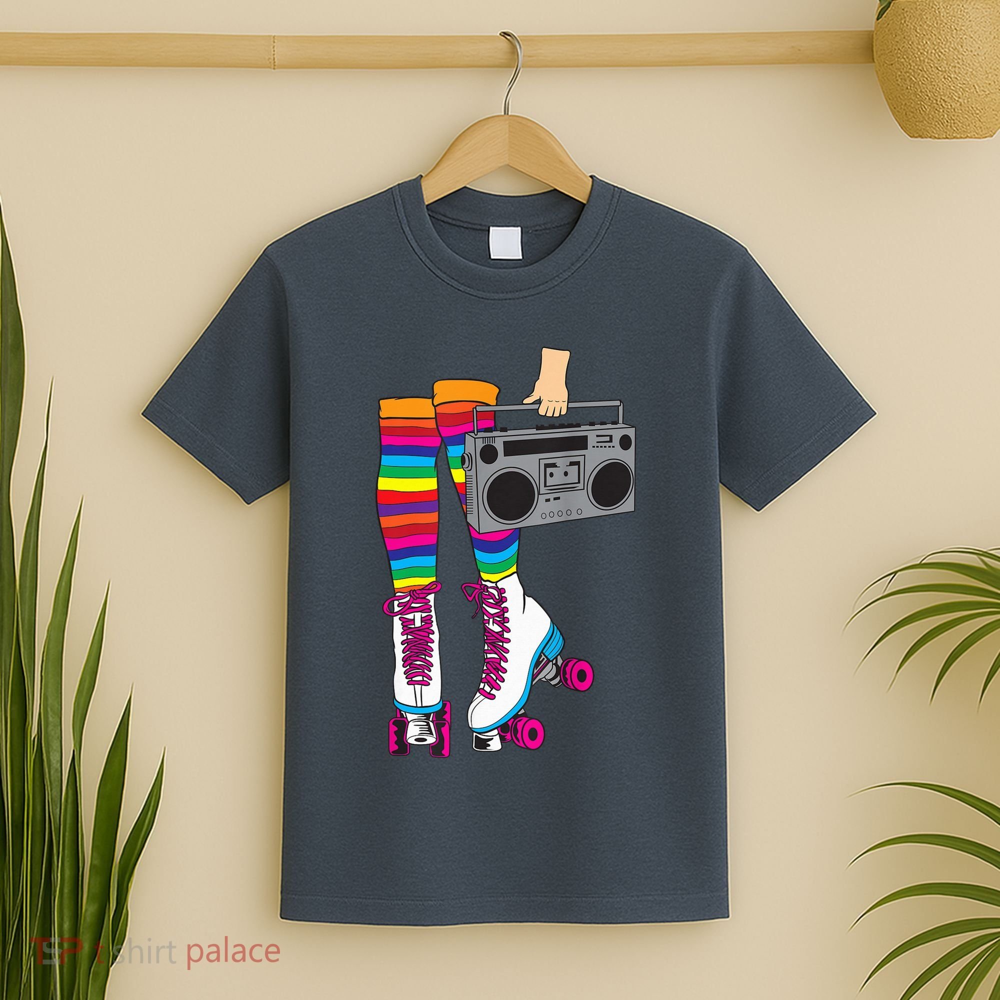 Retro Rollerskates Funny 80's Roller Disco Skating Girl Gift T-Shirt