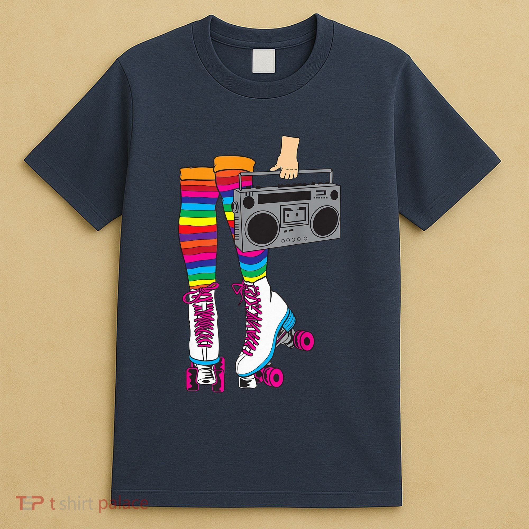 Retro Rollerskates Funny 80's Roller Disco Skating Girl Gift T-Shirt