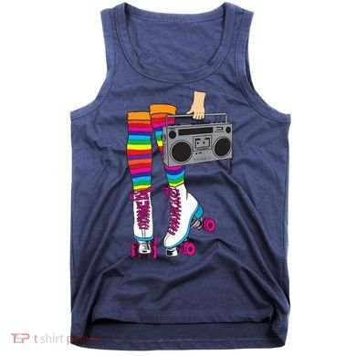 Retro Rollerskates Funny 80's Roller Disco Skating Girl Gift Tank Top
