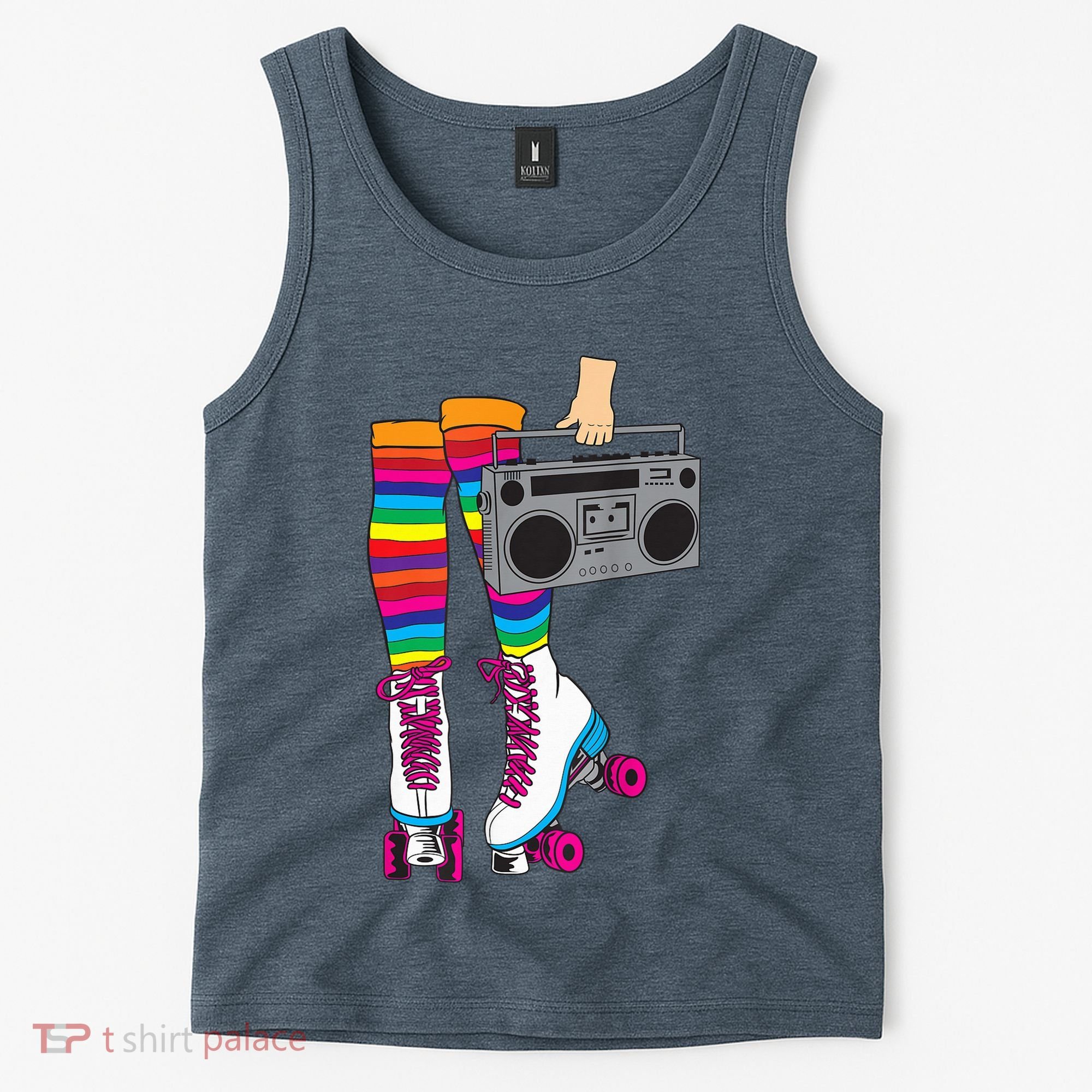 Retro Rollerskates Funny 80's Roller Disco Skating Girl Gift Tank Top